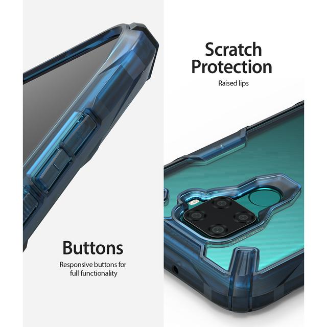 Ringke Case for Huawei Mate 30 Lite Hard Back Cover Fusion-X Design Ergonomic Transparent Shock Absorption TPU Bumper Phone Case Cover (Designed for Mate 30 Lite) - Space Blue - Blue - SW1hZ2U6MTMwMjcz
