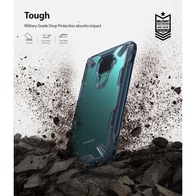 Ringke Case for Huawei Mate 30 Lite Hard Back Cover Fusion-X Design Ergonomic Transparent Shock Absorption TPU Bumper Phone Case Cover (Designed for Mate 30 Lite) - Space Blue - Blue - SW1hZ2U6MTMwMjc1