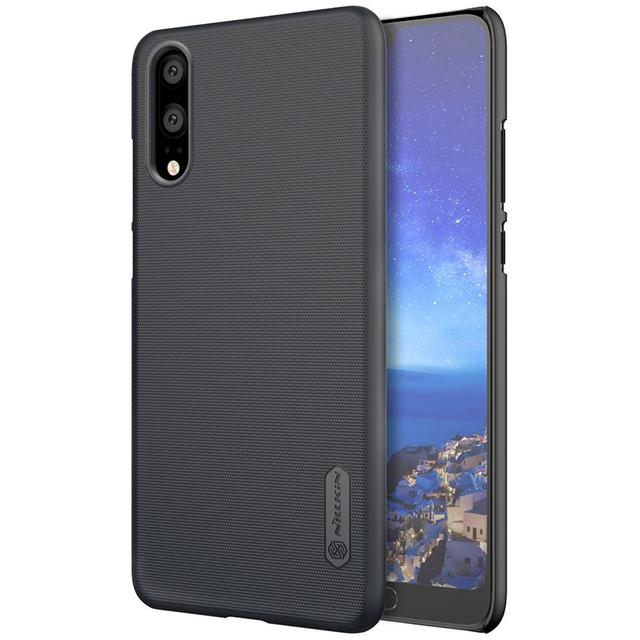 Nillkin Huawei P20 Frosted Hard Shield Phone Case Cover with Screen Protector - Black - Black - SW1hZ2U6MTIyMjg0