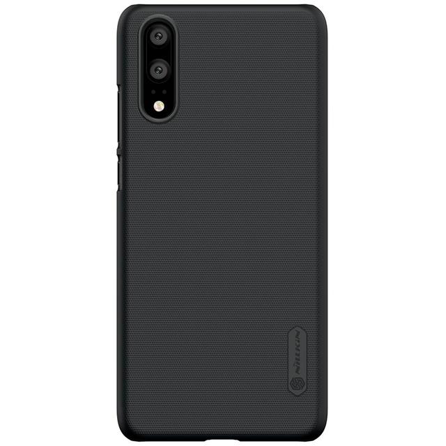 كفر موبايل Nillkin Huawei P20 Frosted Hard Shield Phone Case Cover with Screen Protector - Black - SW1hZ2U6MTIyMjg2