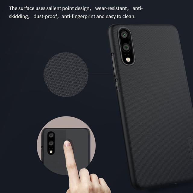 Nillkin Huawei P20 Frosted Hard Shield Phone Case Cover with Screen Protector - Black - Black - SW1hZ2U6MTIyMjkw