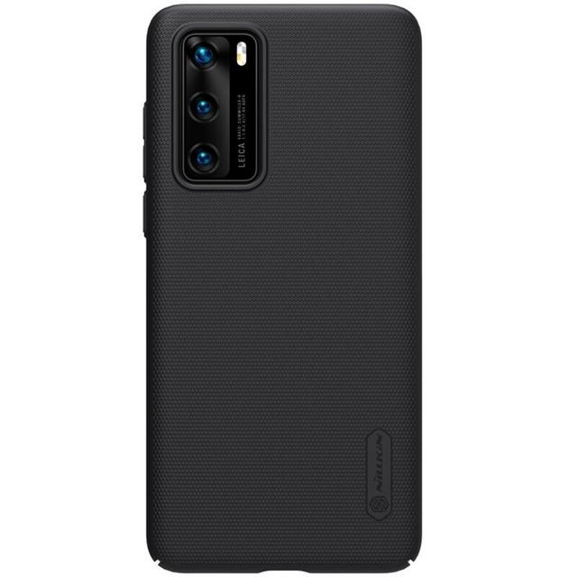 Nillkin Huawei P40 Case Mobile Cover Super Frosted Shield Hard Phone Cover with Stand [ Slim Fit ] [ Designed Case for Huawei P40 ] - Black - Black - SW1hZ2U6MTIzMDgy