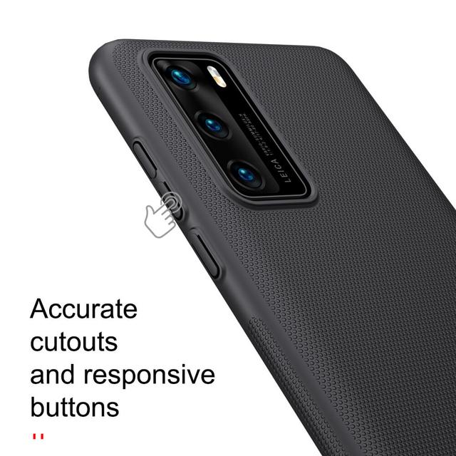 Nillkin Huawei P40 Case Mobile Cover Super Frosted Shield Hard Phone Cover with Stand [ Slim Fit ] [ Designed Case for Huawei P40 ] - Black - Black - SW1hZ2U6MTIzMDg4