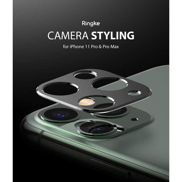 Ringke Camera Styling Aluminum Frame iPhone 11 Pro / iPhone 11 Pro Max Camera Lens Protector Designed for iPhone 11 Pro / iPhone 11 Pro Max (2019) 5.1 Inch - Black - Black - SW1hZ2U6MTMxMDIx