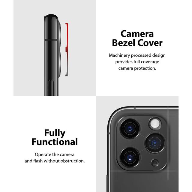 Ringke Camera Styling Aluminum Frame iPhone 11 Pro / iPhone 11 Pro Max Camera Lens Protector Designed for iPhone 11 Pro / iPhone 11 Pro Max (2019) 5.1 Inch - Black - Black - SW1hZ2U6MTMxMDI1