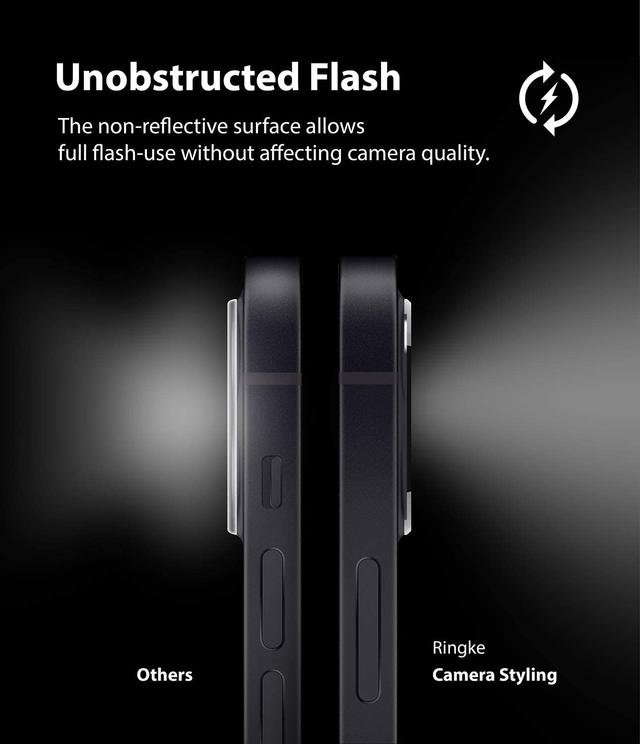 Ringke Camera Styling Compatible with Apple iPhone 12 Camera Lens Protector Aluminum Frame Tough Styling Bezel [ Designed Lens Protector for iPhone 12 ] - Black - Black - SW1hZ2U6MTMxMjUy