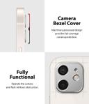 Ringke Camera Styling Compatible with Apple iPhone 12 Camera Lens Protector Aluminum Frame Tough Styling Bezel [ Designed Lens Protector for iPhone 12 ] - Silver - Silver - SW1hZ2U6MTI5ODc2
