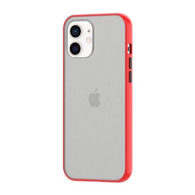 O Ozone iPhone 12 Mini Case, Bumper Edge Slim Ultra-Thin Lightweight Frosted Translucent Matte Protective Bumper Cover [ Designed Case for iPhone 12 Mini ] - Red - Red - SW1hZ2U6MTI0MTI1