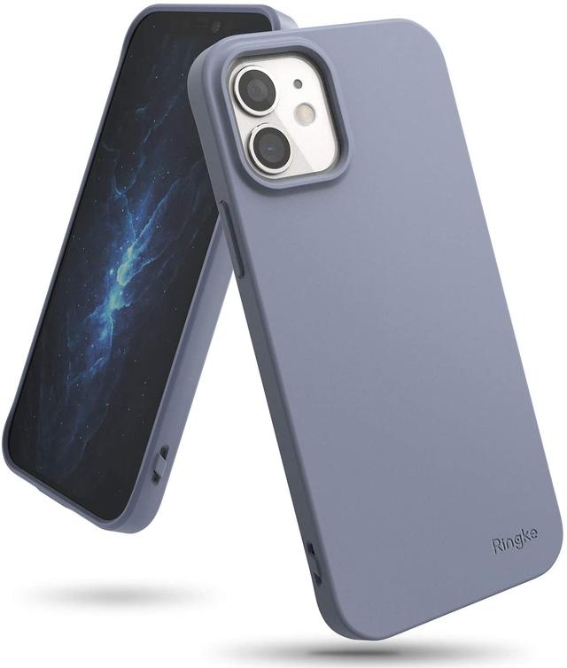 Ringke Cover for Apple iPhone 12 Mini Case (5.4 Inch) Air-S Series Thin Flexible Shockproof Slim TPU Lightweight Cover [ Anti-Slip ] [ Designed Case for iPhone 12 Mini ] - Lavender Grey - Lavender Grey - SW1hZ2U6MTI5NTky