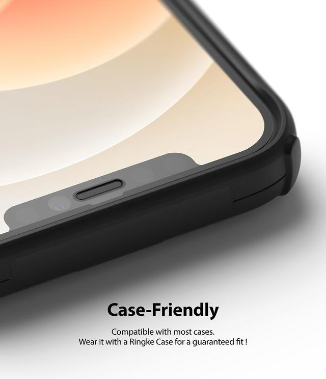 لاصقة حماية الشاشة Ringke Glass Screen Protector Apple iPhone 12 Mini (5.4 Inch) - Black - SW1hZ2U6MTI5MzE2
