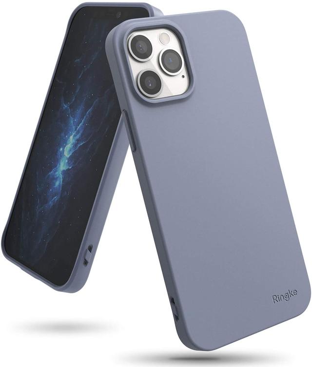 Ringke Cover for iPhone 12 / iPhone 12 Pro Case (6.1 Inch) Air-S Series Thin Flexible Shockproof Slim TPU Lightweight Cover [ Anti-Slip ][ Designed Case for Apple iPhone 12 / 12 Pro ]- Lavender Grey - Lavender Grey - SW1hZ2U6MTI5MzAx