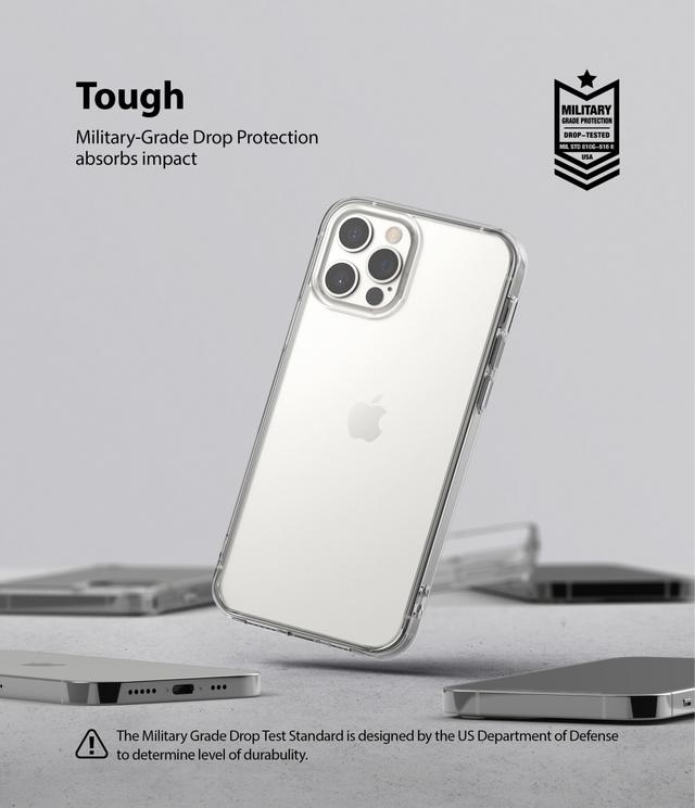 Ringke Fusion Compatible with Apple iPhone 12 Pro Case Shock Absorption Matte Finish Tough Impact Alleviation Technology Raised Bezel Cover [ Designed Case For iPhone 12 Pro / iPhone 12 ] - Clear - Clear - SW1hZ2U6MTMyOTQw