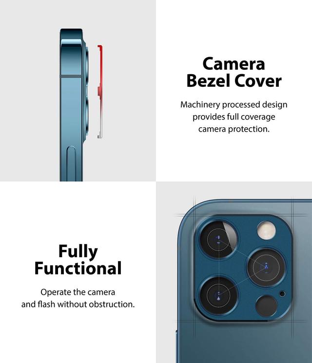 حامي عدسة الكاميرة Ringke Camera Lens Protector Apple iPhone 12 Pro  - Blue - SW1hZ2U6MTI4MTE0