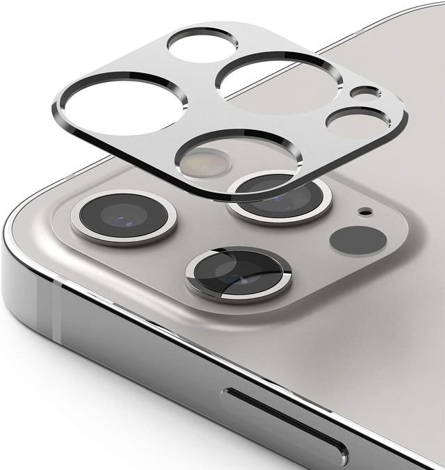 Ringke Camera Styling Compatible with Apple iPhone 12 Pro Camera Lens Protector Aluminum Frame Tough Styling Bezel [ Designed Lens Protector for iPhone 12 Pro ] - Silver - Silver - SW1hZ2U6MTI5NjQ3