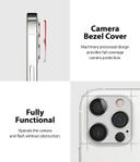 Ringke Camera Styling Compatible with Apple iPhone 12 Pro Camera Lens Protector Aluminum Frame Tough Styling Bezel [ Designed Lens Protector for iPhone 12 Pro ] - Silver - Silver - SW1hZ2U6MTI5NjUz