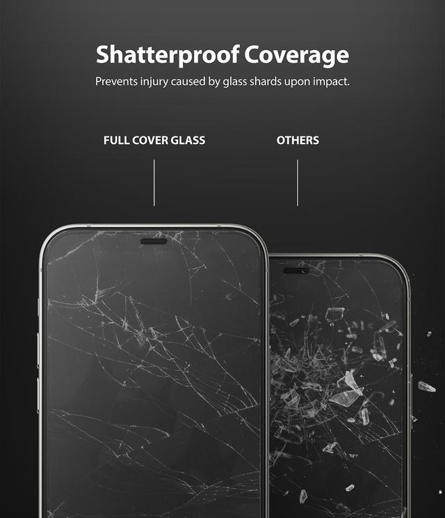 لاصقة حماية شاشة Ringke Glass Screen Protector iPhone 12 / iPhone 12 Pro - Black - SW1hZ2U6MTI4ODIy