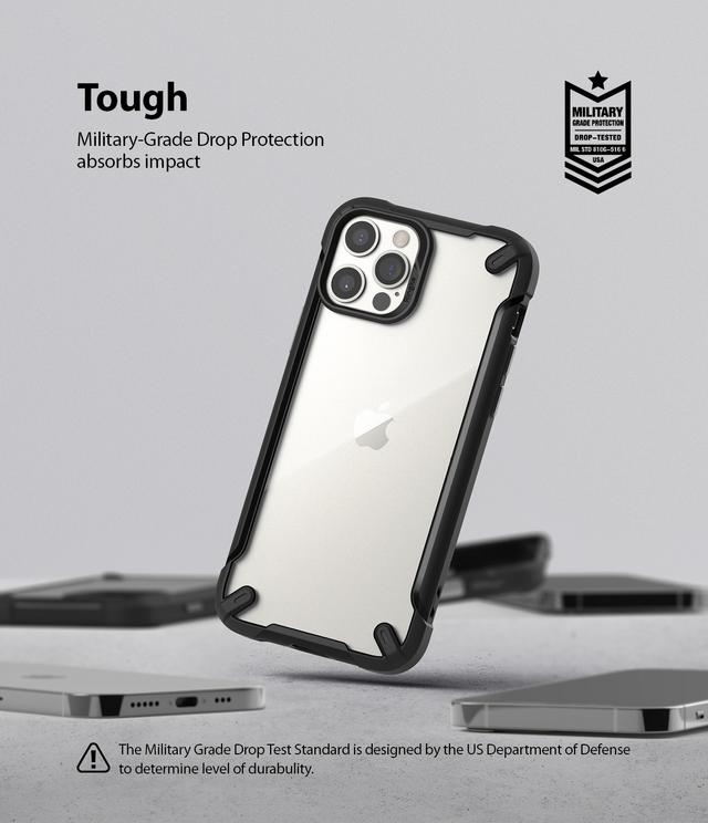 Ringke Fusion-X2 Case Compatible with iPhone 12 Pro, Compatible with iPhone 12, Transparent Back Shockproof Upgraded Side Grip Flexible TPU Phone Cover for 6.1-inch (2020) - Black - Black - SW1hZ2U6MTI3MTQw