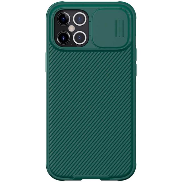 Nillkin Case Compatible with Apple iPhone 12 Pro Max Cover, Hard CamShield with Camera Slide, Drop Protection Cover [Built-in Lens Protector][ Designed Case for iPhone 12 Pro Max ] - Green - Green - SW1hZ2U6MTIxOTMx