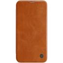 Nillkin Case for iPhone 12 Pro Max (6.7 Inch), Qin Leather Series [With Card Holder] Stylish Cover Durable Slim PU Leather Flip Wallet [ Designed for iPhone 12 Pro Max Case ] - Brown - Brown - SW1hZ2U6MTIzMTA1