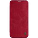 Nillkin Case for iPhone 12 Pro Max (6.7 Inch), Qin Leather Series [With Card Holder] Stylish Cover Durable Slim PU Leather Flip Wallet [ Designed for iPhone 12 Pro Max Case ] - Red - Red - SW1hZ2U6MTIyNDc1