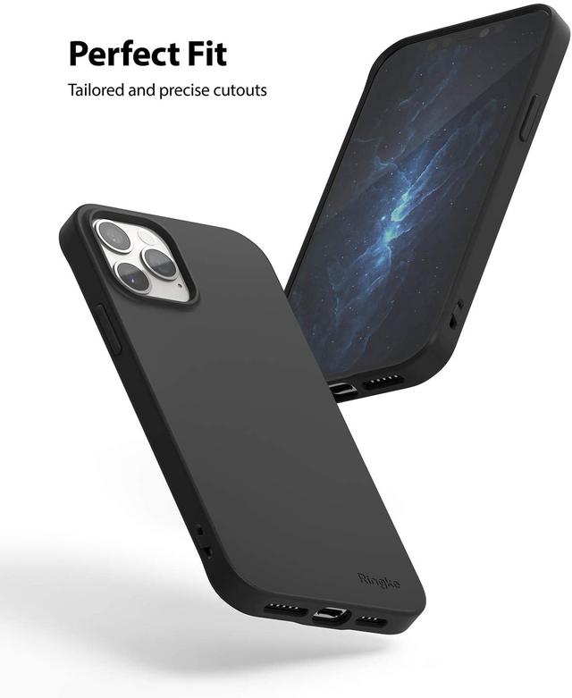 Ringke Cover for iPhone 12 Pro Max Case (6.7 Inch) Air-S Series Thin Flexible Shockproof Slim TPU Lightweight Cover [ Anti-Slip ][ Designed Case for Apple iPhone 12 Pro Max ]- Black - Black - SW1hZ2U6MTI5MDEz