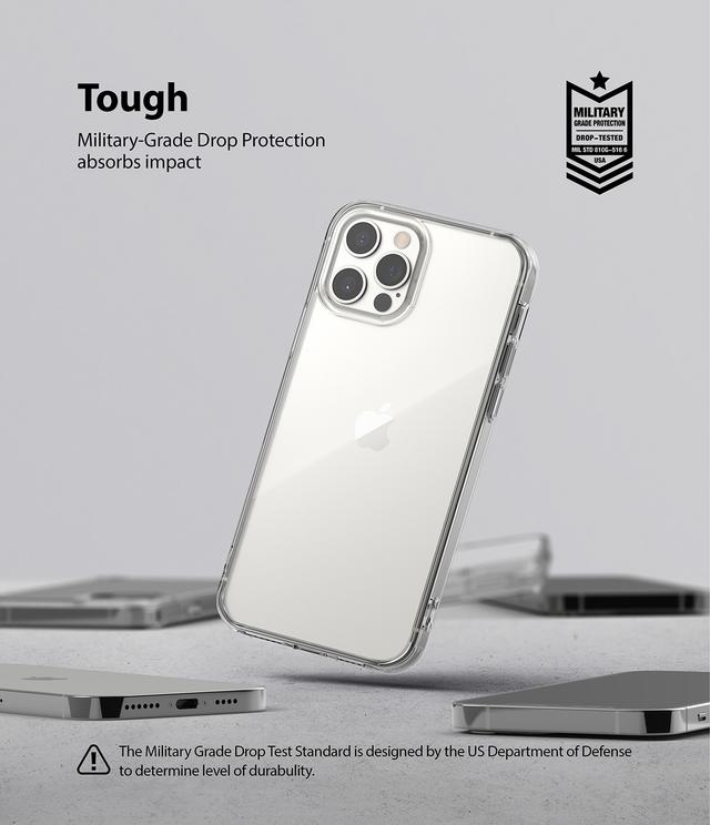 Ringke Fusion Compatible with Apple iPhone 12 Pro Max Case Shock Absorption Matte Finish Tough Impact Alleviation Technology Raised Bezel Cover [ Designed Case For iPhone 12 Pro Max ] - Clear - Clear - SW1hZ2U6MTMyOTYz