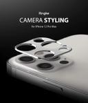 Ringke Camera Styling Compatible with Apple iPhone 12 Pro Max Camera Lens Protector Aluminum Frame Tough Styling Bezel [ Designed Lens Protector for iPhone 12 Pro Max ] - Silver - Silver - SW1hZ2U6MTI5Njc3