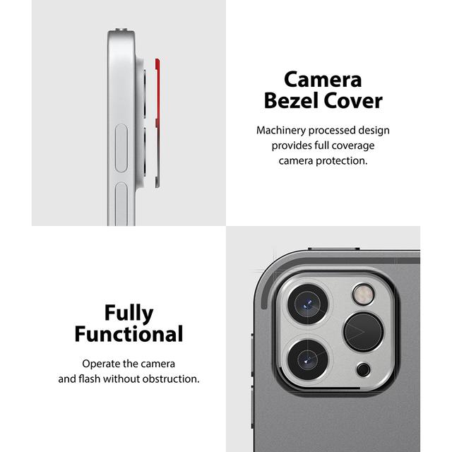 Ringke Camera Styling iPad Pro (2020) Camera Lens Protector Ring Aluminum Frame [ Designed Lens Protector for iPad Pro (2020) 11", iPad Pro 12.9" (2020) ] - Silver - Silver - SW1hZ2U6MTI3NzI5