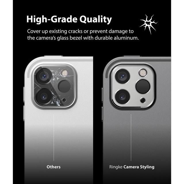 Ringke Camera Styling iPad Pro (2020) Camera Lens Protector Ring Aluminum Frame [ Designed Lens Protector for iPad Pro (2020) 11", iPad Pro 12.9" (2020) ] - Silver - Silver - SW1hZ2U6MTI3NzMx