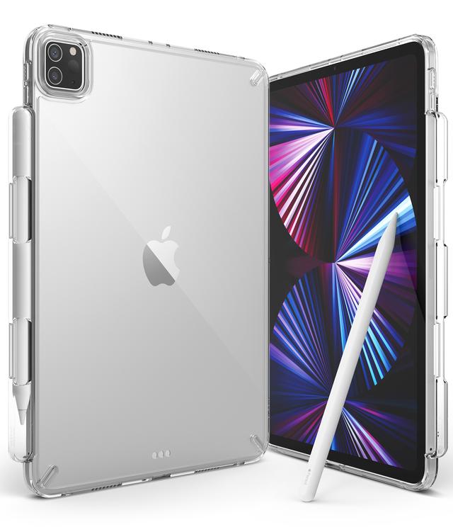 Ringke Fusion Case Compatible with iPad Pro 11 Inch 2021, Clear Shockproof TPU Bumper Hard PC Back Cover with Overcharge Protection Pen/Pencil Holder - Clear - Clear - SW1hZ2U6MTMwMjI0