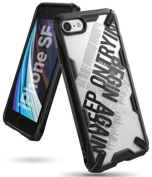 Ringke Cover for iPhone SE [2020] Case Hard Fusion-X Ergonomic Transparent Shock Absorption TPU Bumper [ Designed Case for iPhone SE (2020) ] - Cross - Multicolor - SW1hZ2U6MTI5ODU3