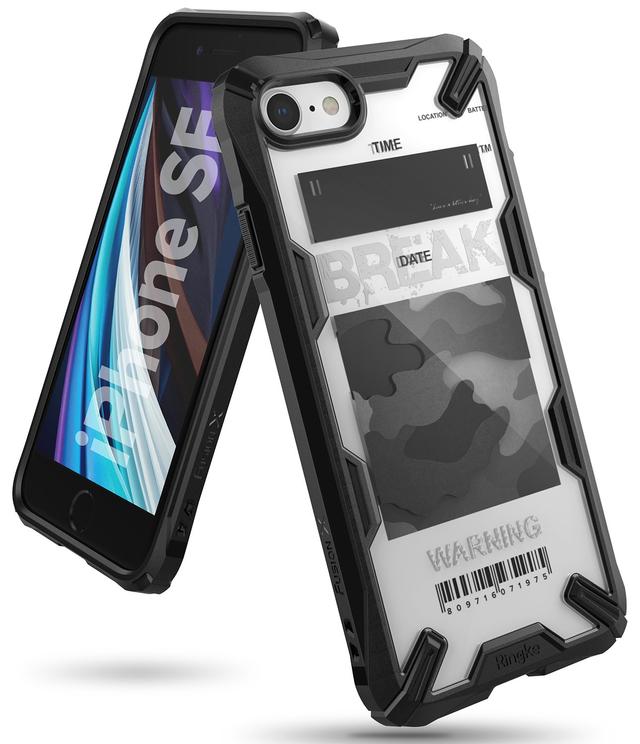 Ringke Cover for iPhone SE [2020] Case Hard Fusion-X Ergonomic Transparent Shock Absorption TPU Bumper [ Designed Case for iPhone SE (2020) ] - Camo Break - Multicolor - SW1hZ2U6MTI5NjAz