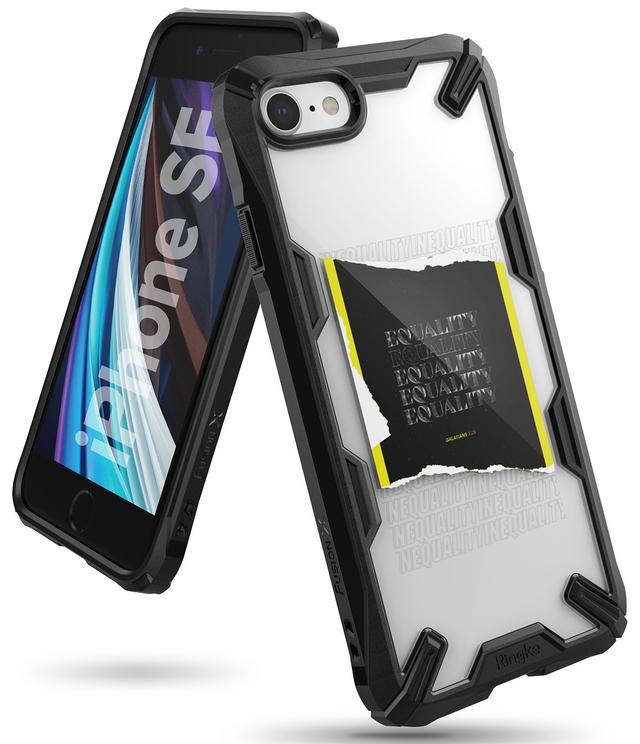 Ringke Cover for iPhone SE [2020] Case Hard Fusion-X Ergonomic Transparent Shock Absorption TPU Bumper [ Designed Case for iPhone SE (2020) ] - Equality - Multicolor - SW1hZ2U6MTI5MDI3