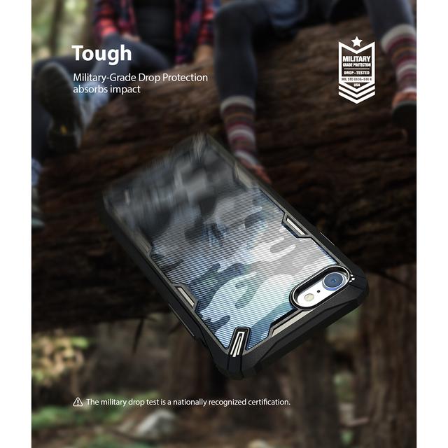 Ringke Cover for iPhone SE [2020] Case Hard Fusion-X Ergonomic Transparent Shock Absorption TPU Bumper [ Designed Case for iPhone SE (2020) ] - Camo Black - Camo Black - SW1hZ2U6MTMwMzg3