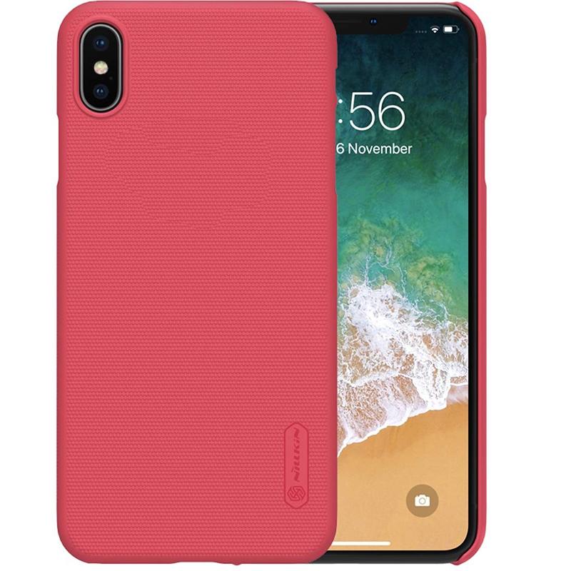 كفر موبايل Nillkin iPhone X / iPhone XS Mobile Cover Super Frosted Hard Shield Phone Case - Red - cG9zdDoxMjI5MzI=