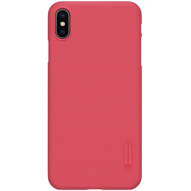 كفر موبايل Nillkin iPhone XS Max Mobile Cover Super Frosted Hard Phone Case with Stand - Red - SW1hZ2U6MTIyMTg3