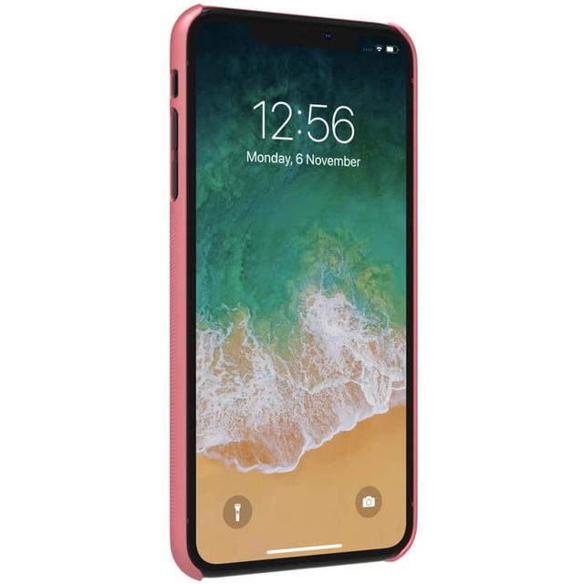Nillkin iPhone XS Max Mobile Cover Super Frosted Hard Phone Case with Stand - Red - Red - SW1hZ2U6MTIyMTg5