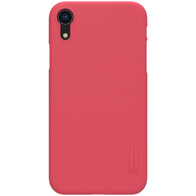 كفر موبايل Nillkin iPhone XR Mobile Cover Super Frosted Hard Phone Case with Stand - Red - SW1hZ2U6MTIyNzM4