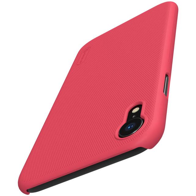 Nillkin iPhone XR Mobile Cover Super Frosted Hard Phone Case with Stand - Red - Red - SW1hZ2U6MTIyNzQw