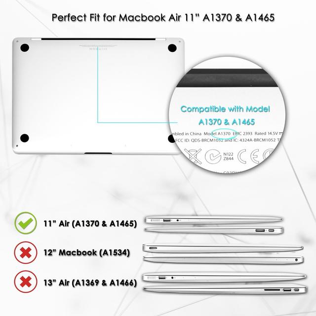 O Ozone Macbook Hard Case for Macbook Air 11 Inch Cover ( 2015 / 2014 / 2013 / 2012 / 2011 ) Compatible with A1370 A1465 Denim - Denim - SW1hZ2U6MTI1NTk4