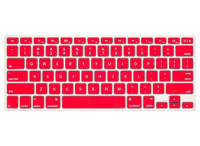 O Ozone Macbook Keyboard Skin for MacBook Air 11 Inch Keyboard Cover 2015 2014 2013 2012 2011 Compatible with A1370 A1465 US English Layout Red - Red - SW1hZ2U6MTI2MjY2