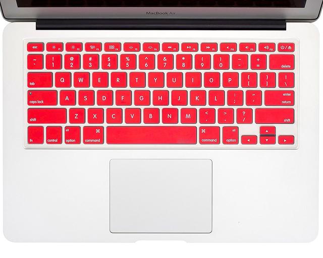 O Ozone Macbook Keyboard Skin for MacBook Air 11 Inch Keyboard Cover 2015 2014 2013 2012 2011 Compatible with A1370 A1465 US English Layout Red - Red - SW1hZ2U6MTI2MjY4