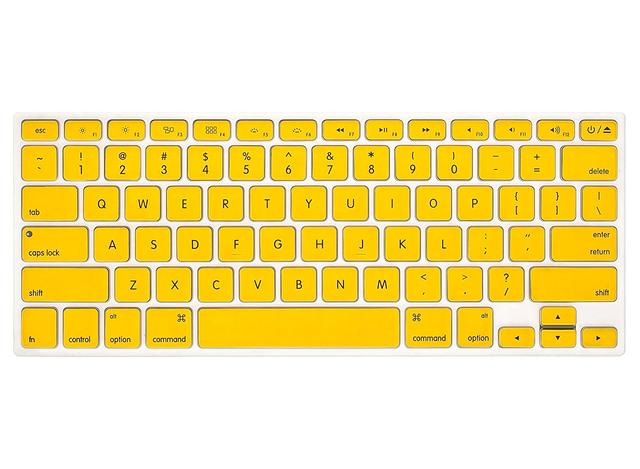O Ozone Macbook Keyboard Skin for MacBook Air 11 Inch Keyboard Cover 2015 2014 2013 2012 2011 Compatible with A1370 A1465 US English Layout Yellow - Yellow - SW1hZ2U6MTI2Mjcz