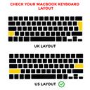 O Ozone Macbook Keyboard Skin for MacBook Air 11 Inch Keyboard Cover 2015 2014 2013 2012 2011 Compatible with A1370 A1465 US English Layout Yellow - Yellow - SW1hZ2U6MTI2Mjc3