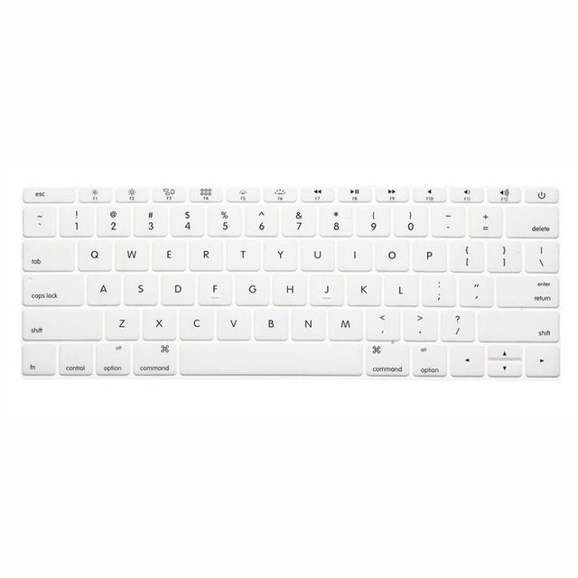 O Ozone Macbook Keyboard Skin for MacBook Pro 12 Inch for MacBook Retina 12 inch Keyboard Cover 2017 2016 2015 Compatible with A1534 A1708 US English Layout White - White - SW1hZ2U6MTI1NzM4