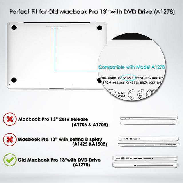 O Ozone Macbook Hard Case for Macbook Pro 13 Inch Cover ( Macbook Pro 2012 / 2011 / 2010 / 2009 ) Compatible with A1278 Blue - Blue - SW1hZ2U6MTI2MTIz