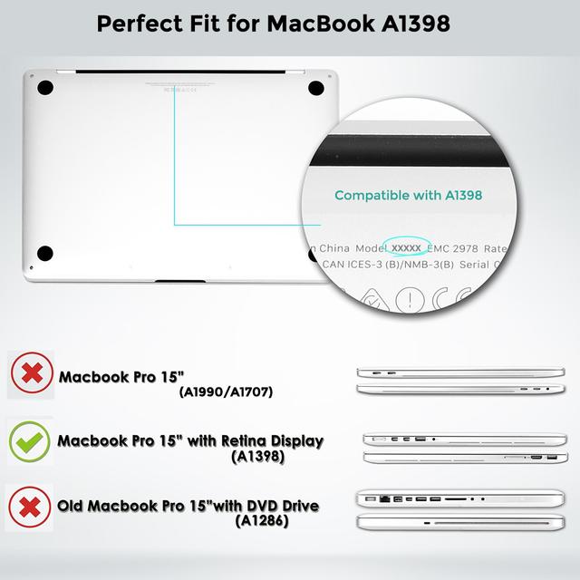 O Ozone Macbook Hard Case for Macbook Pro Retina 15 Inch Cover ( 2015 / 2014 / 2013 ) Compatible with A1398 Camo Blue - Camo Blue - SW1hZ2U6MTI1NTU1