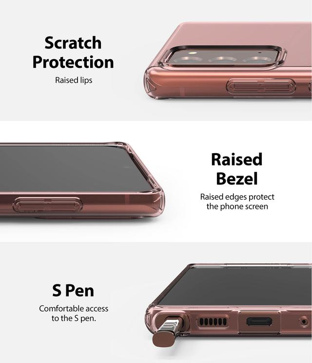 Ringke Air Design Transparent Cover for Galaxy Note 20 Case Soft Lightweight Strong TPU Flexible Shockproof [ Perfect Fit Galaxy Note 20 Case (2020) ] - Rose Bronze - Rose Bronze - SW1hZ2U6MTMwNzE2