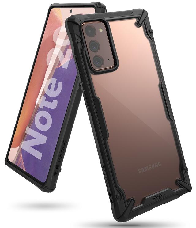 Ringke Cover for Samsung Galaxy Note 20 Case Hard Fusion-X Ergonomic Transparent Shock Absorption TPU Bumper [ Designed Case for Galaxy Note 20 ] - Black - Black - SW1hZ2U6MTI4OTcy