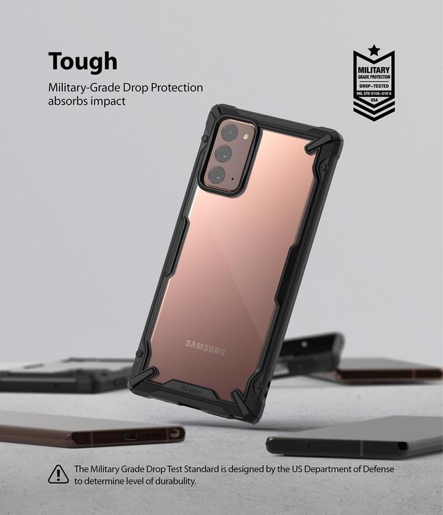 Ringke Cover for Samsung Galaxy Note 20 Case Hard Fusion-X Ergonomic Transparent Shock Absorption TPU Bumper [ Designed Case for Galaxy Note 20 ] - Black - Black - SW1hZ2U6MTI4OTc0